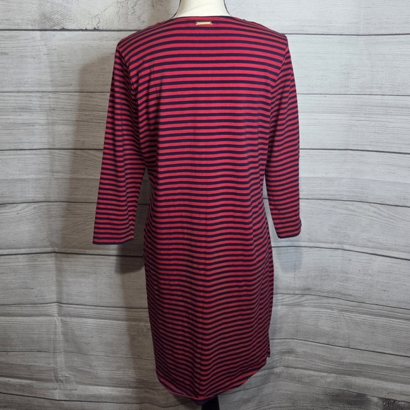 Michael Kors Navy and Red Striped Dress, Size L - Picture 3 of 5